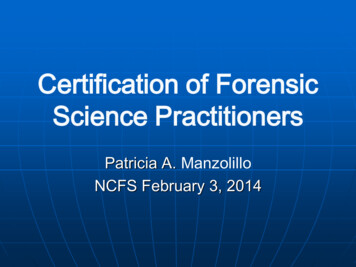 Certification Of Forensic Science Practitioners