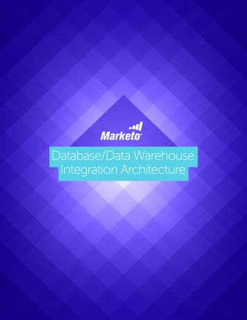 Database/Data Warehouse Integration Architecture - Marketo