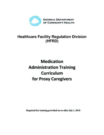 Medication Administration Training Curriculum For Proxy .