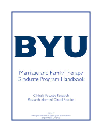 Marriage And Family Therapy Graduate Program Handbook