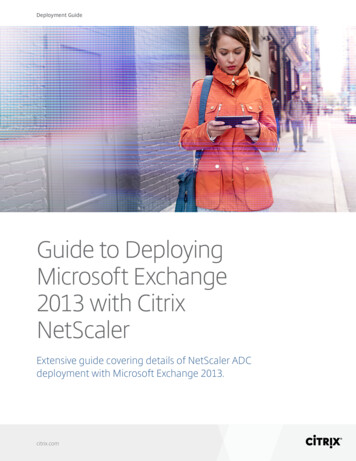 Guide To Deploying Microsoft Exchange 2013 With Citrix