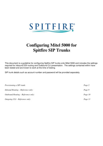 Configuring Mitel 5000 For Spitfire SIP Trunks