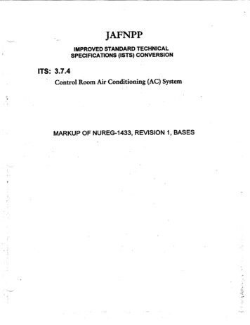 ITS: 3.7.4 Control Room Air Conditioning System - Markup .