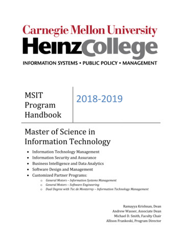 MSIT Program Handbook - Carnegie Mellon University's 