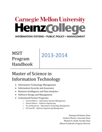 MSIT Program Handbook - Heinz College