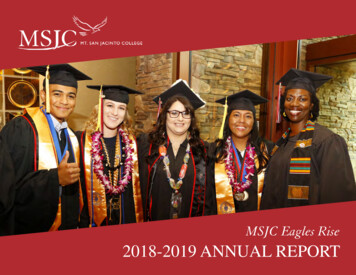 2018-2019 ANNUAL REPORT - Mt. San Jacinto College