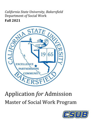 Application For Admission - CSUB