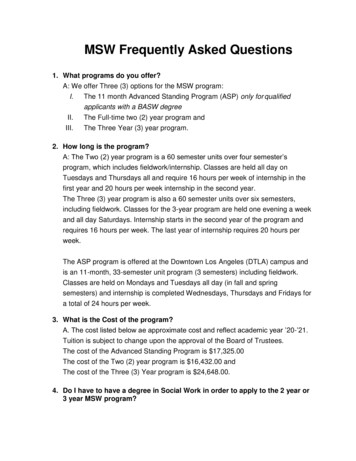 MSW Frequently Asked Questions - Cal State LA