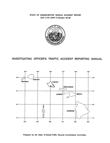STATE OF HAWAII MOTOR VEHICLE ACCIDENT REPORT DOT 