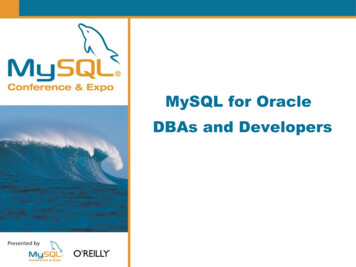 MySQL For Oracle DBAs And Developers