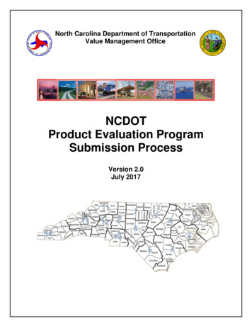 NCDOT Product Evaluation Program Submission Process