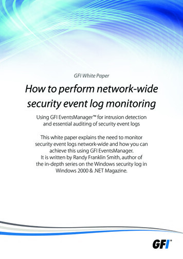 GFI White Paper How To Perform Network-wide Security Event .