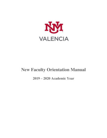 New Faculty Orientation Manual - Valencia Campus