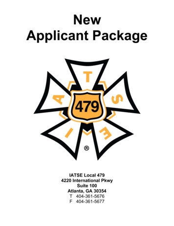 New Applicant Package - IATSE Local 479