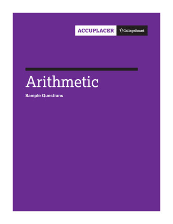 Arithmetic - ACCUPLACER College Board