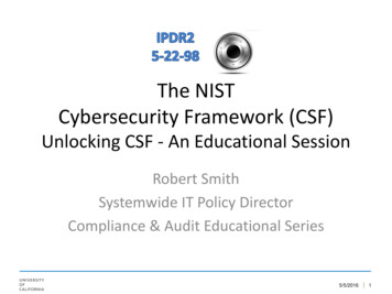 The NIST Cybersecurity Framework (CSF)
