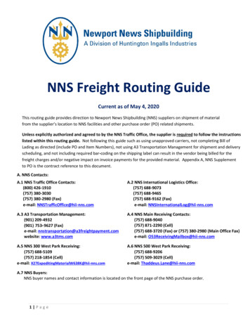 NNS Freight Routing Guide