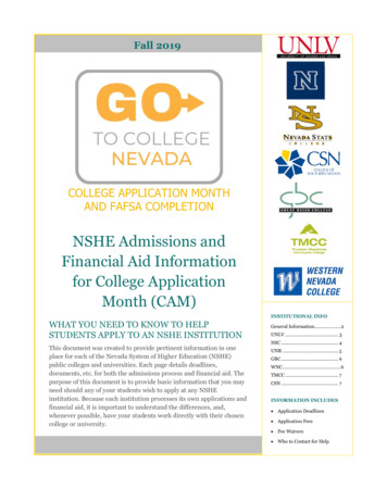 NSHE Admissions And Financial Aid Information For College .