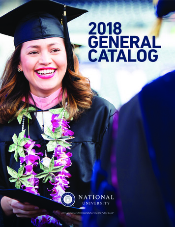 2018 GENERAL CATALOG - National University