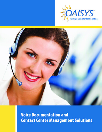OAISYS Voice Documentation And Contact Center 