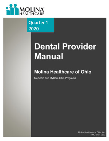 Dental Provider Manual - Molina Healthcare