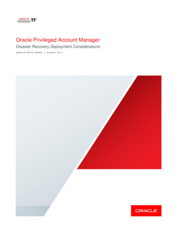 Oracle Privileged Account Manager