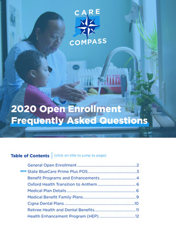 2020 Open Enrollment Frequently Asked Questions