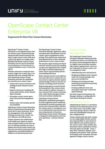 OpenScape Contact Center Enterprise V8 - Unify