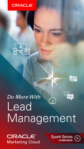 Do More With Lead Management - Oracle