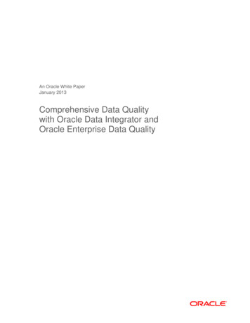 Comprehensive Data Quality With Oracle Data Integrator And .