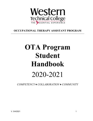 OTA Program Student Handbook - Western Technical College