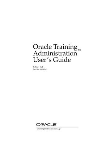 Oracle Training Administration User's Guide