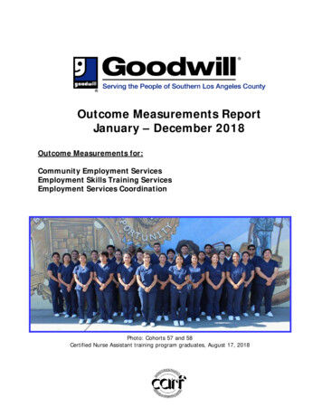 Outcome Measurements Report January – December 2018