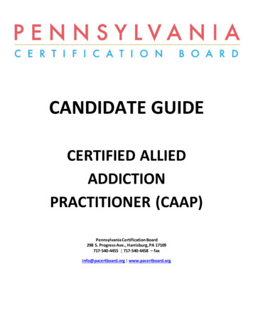 CERTIFIED ALLIED ADDICTION PRACTITIONER (CAAP)