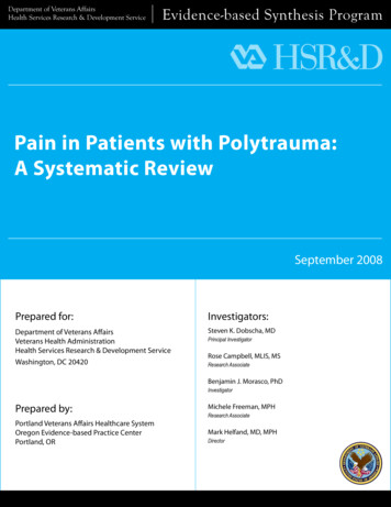 Pain In Patients With Polytrauma - A Systematic Review