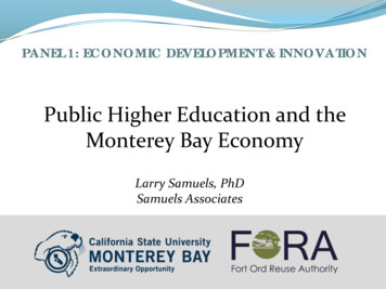 Public Higher Education And The Monterey Bay Economy
