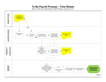 To Be Payroll Process –Time Sheets