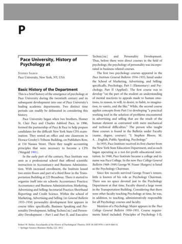 Pace University, History Of Psychology At