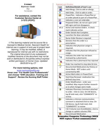 Cerner MPORTANT Reference Guide Icon Definition/Details Of .