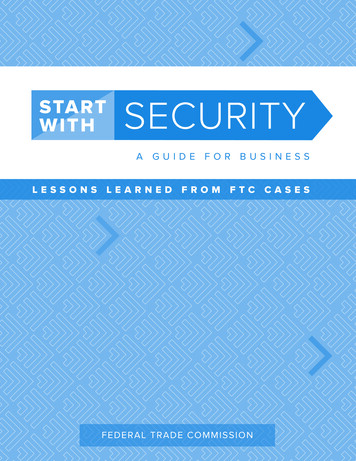 Start With Security: A Guide For Business - FTC