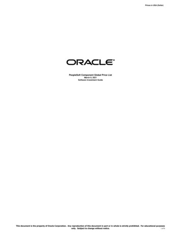 PeopleSoft Price Lists - Oracle