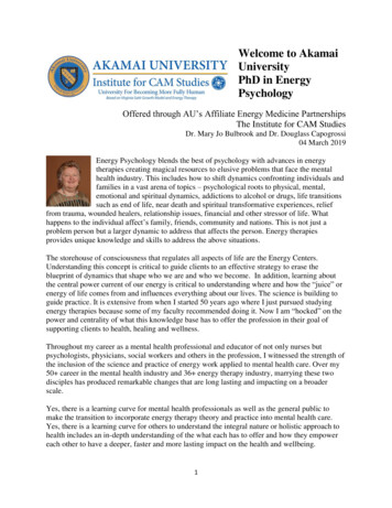 Welcome To Akamai University PhD In Energy Psychology