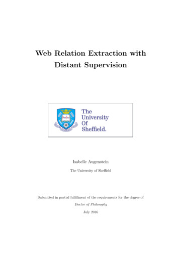 Web Relation Extraction With Distant Supervision