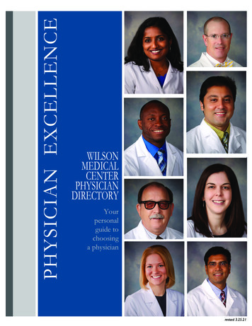 PHYSICIAN EXCELLENCE - Wilson Medical Center