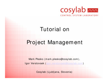 Tutorial On Project Management - JLab