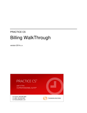 Practice CS Billing WalkThrough
