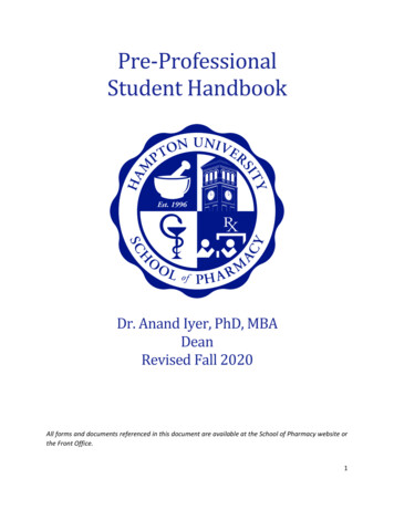 Pre-Professional Student Handbook - Hampton University
