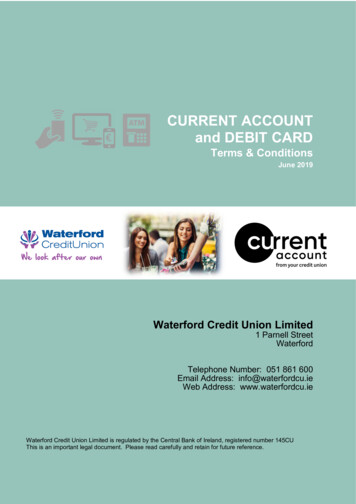 CURRENT ACCOUNT And DEBIT CARD - Waterford Credit 