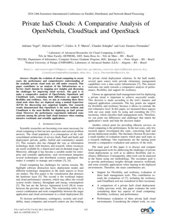 Private IaaS Clouds: A Comparative Analysis Of OpenNebula .
