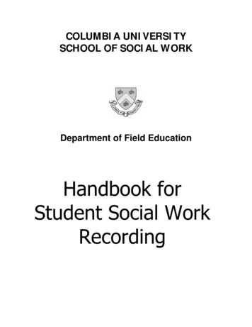 Handbook For Student Social Work Recording